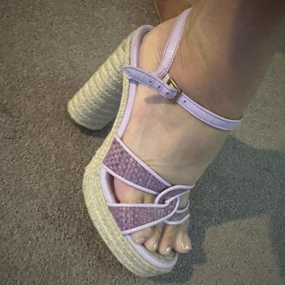 Coach Purple and Cream Platform Heels- Talina